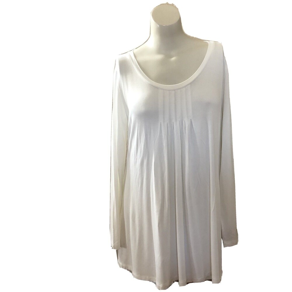 Soft Surroundings Pleated Front Long Sleeve Tunic Top L New